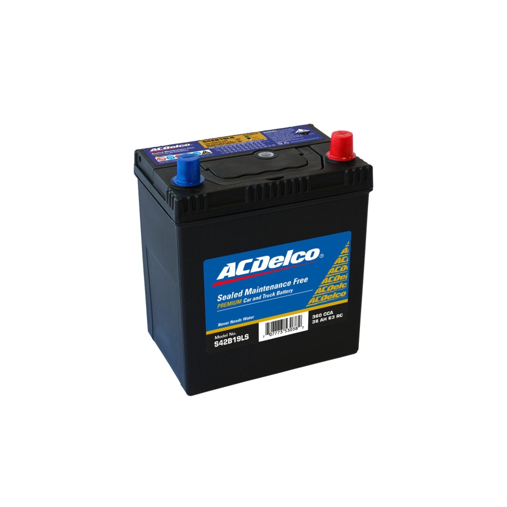 BATERÍA 38 AH 360 CCA 12 V BORNE ESTÁNDAR ANGOSTO POSITIVO DERECHO AC DELCO