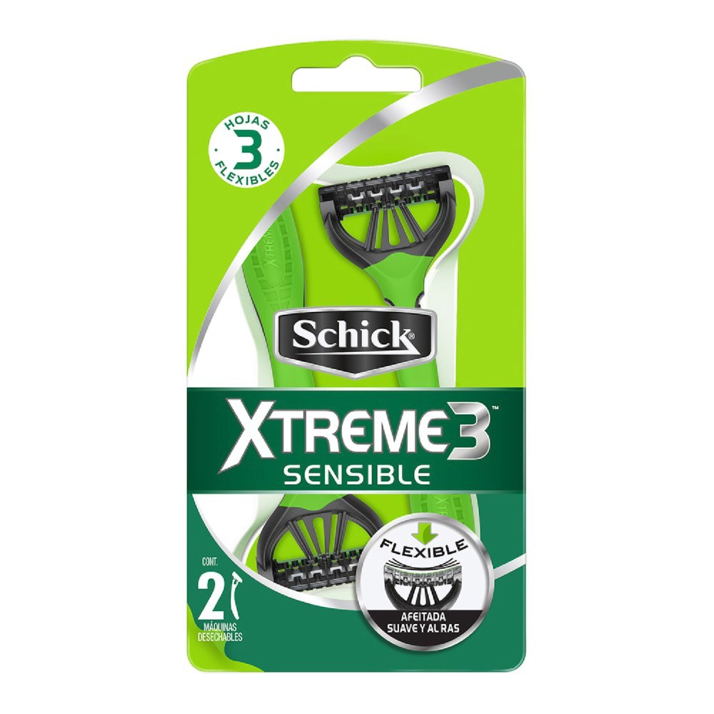 SCHICK XTREME3 DESECHABLE 2 UNID PIEL SENSIBLE