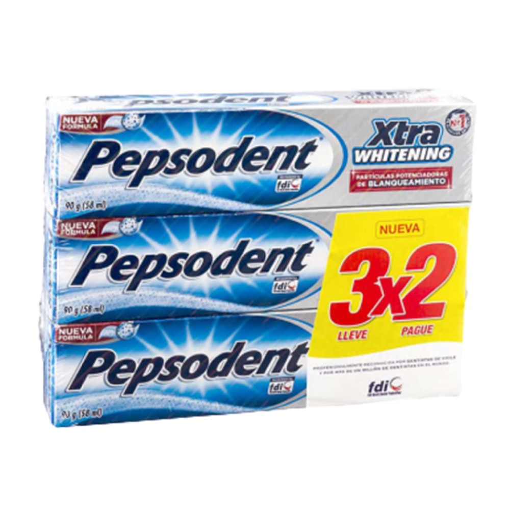 PEPSODENT PASTA DENTAL 90GR EXTRA WHITENING 3X2