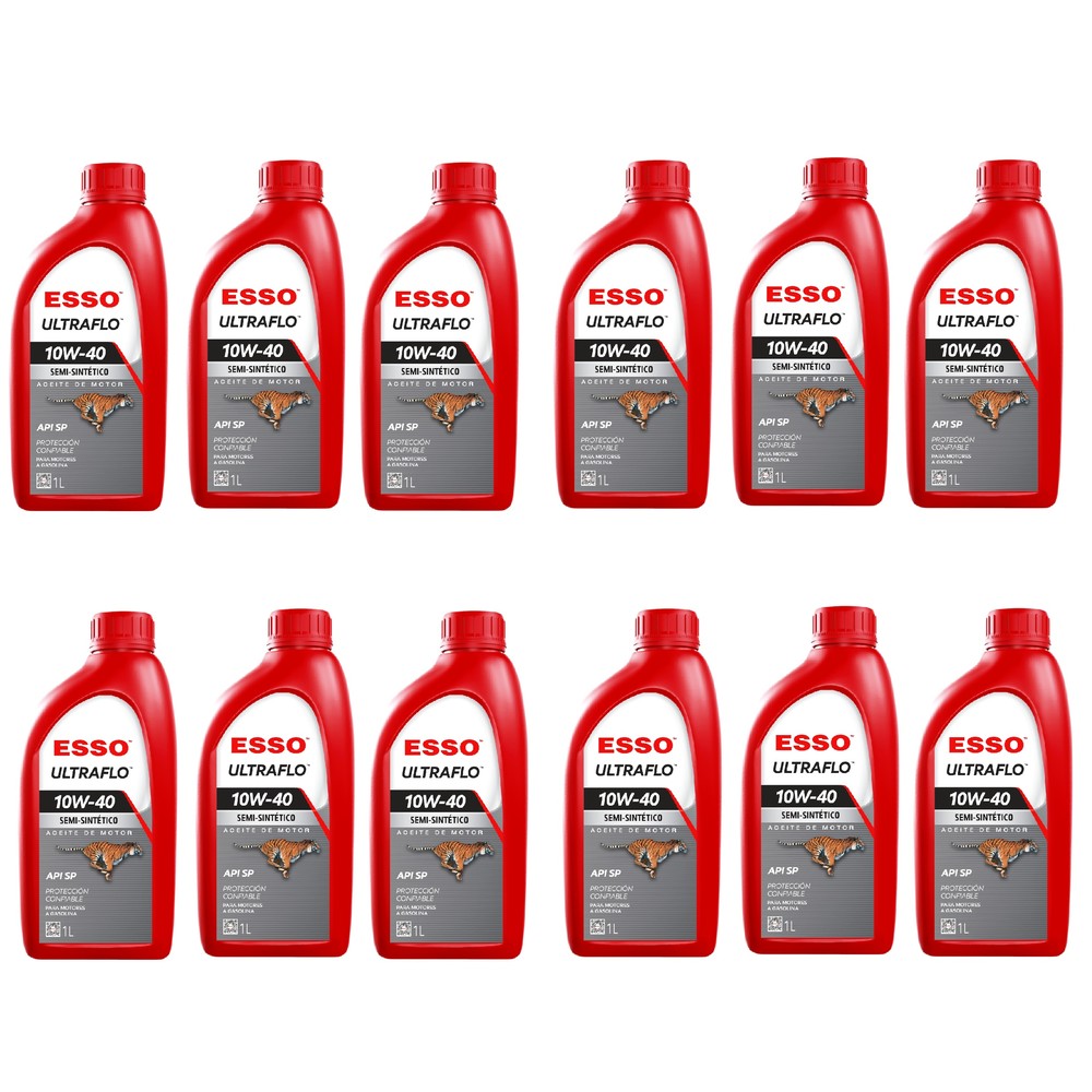 Aceite Motor Esso Ultraflo 10W-40 Pack 12 X 1 Litro Semisintético