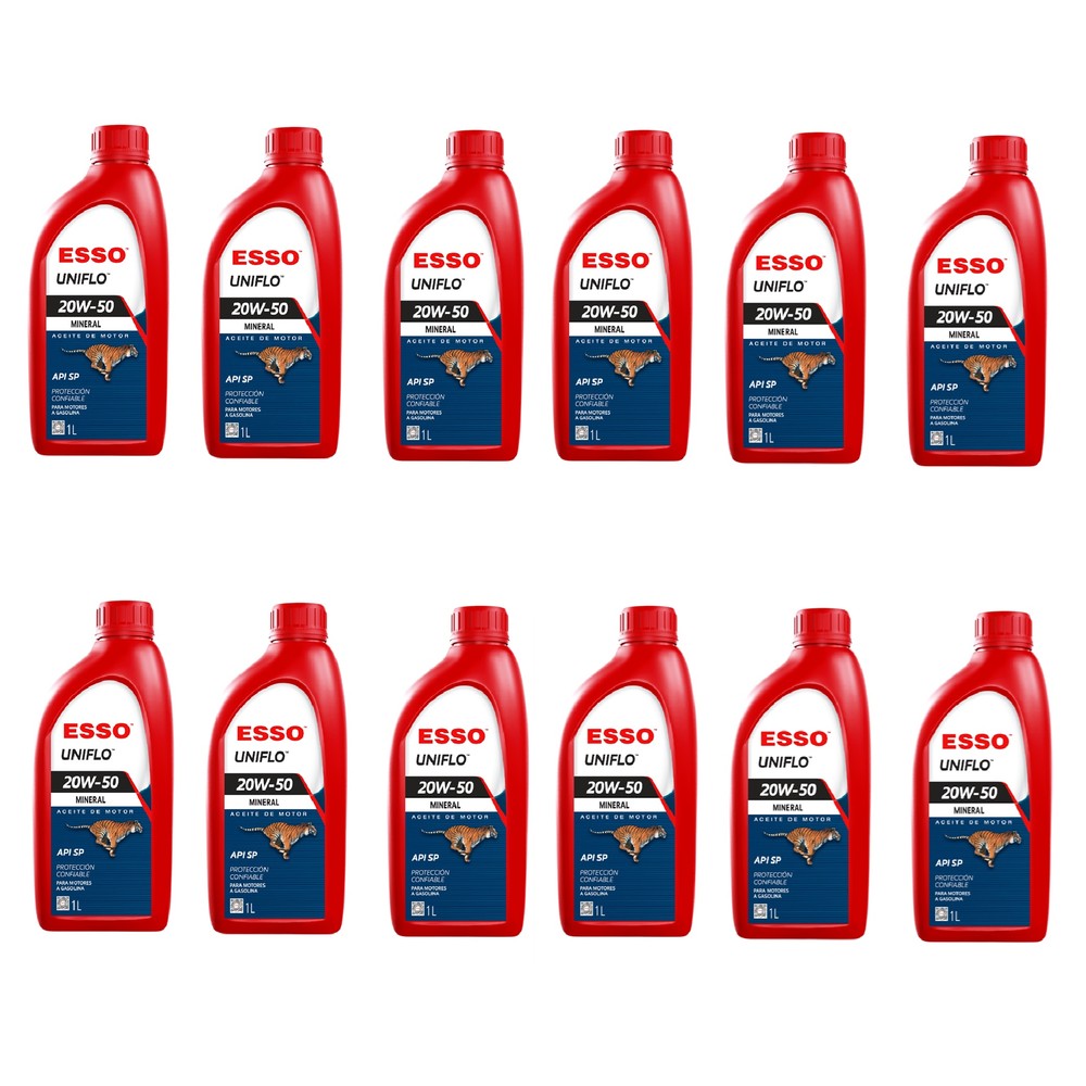 Aceite Motor Esso Uniflo 20W-50 Pack 12 X 1 Litro Mineral