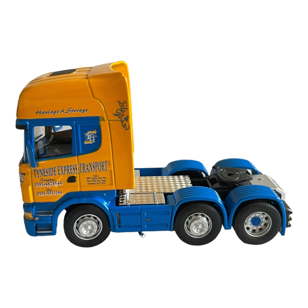 Camion scania doble amarillo-azul