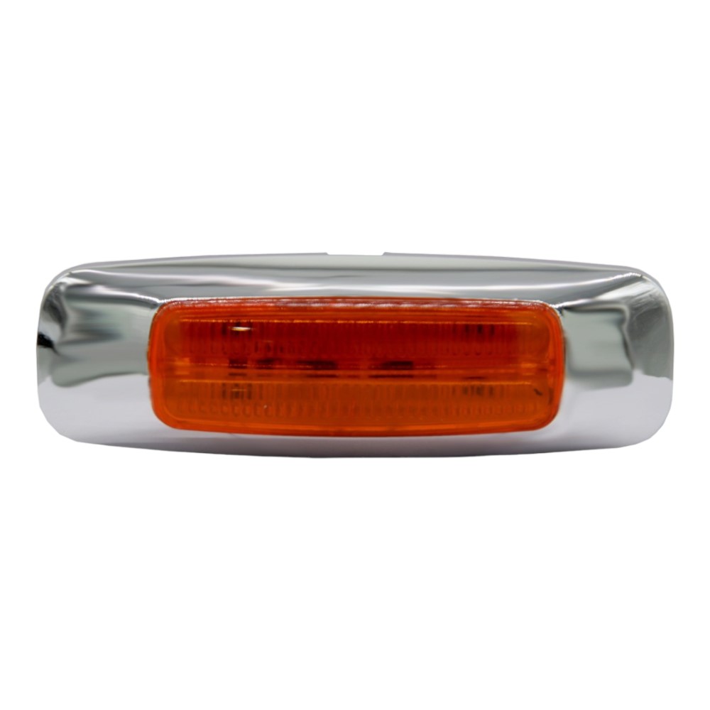 FOCO LATERAL OVALADO 12  LED CROMADO AMBAR