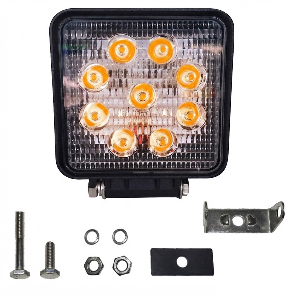 FOCO FAENERO CUADRADO LED AMBAR 9 A 32 VOLTS