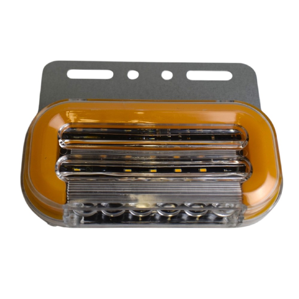FOCO LATERAL CON SOPORTE BI COLOR AMBAR Y BLANCO 12 Y 24 V