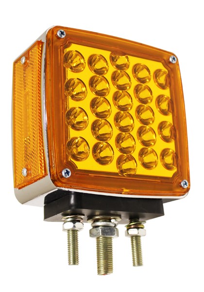 FOCO LATERAL CUADRADO DERECHO ROJO/AMBAR 12 y 24 VOLTS
