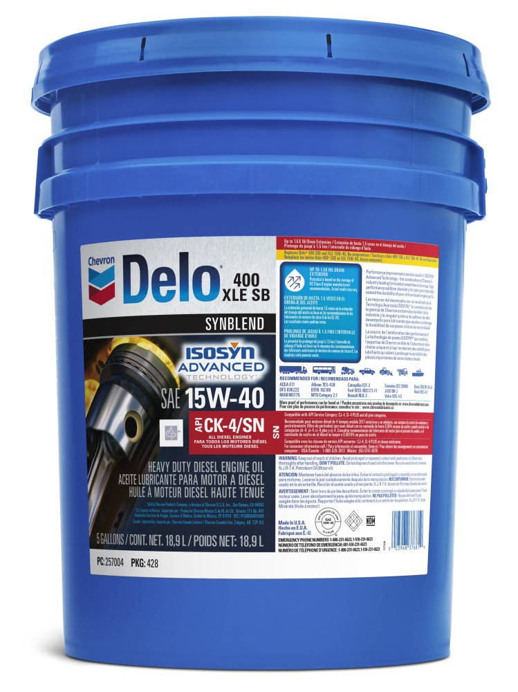 Aceite chevron delo 400 xle sb ck4 15w/40 19 lts