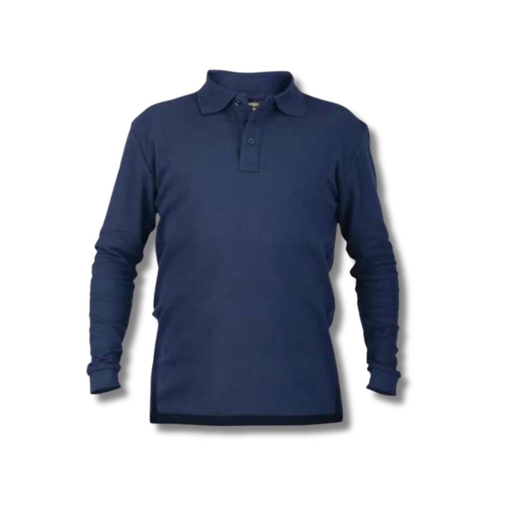 Polera piqué manga larga azul fullgen talla s