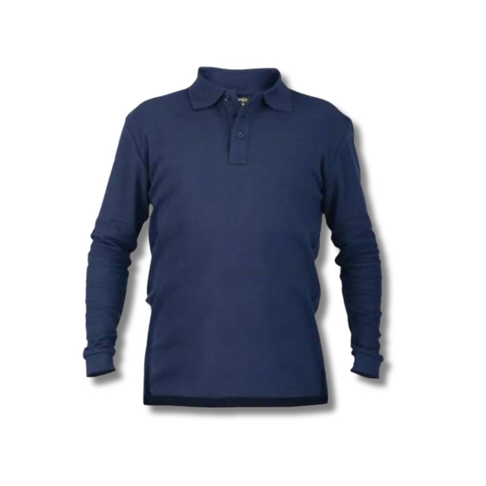 Polera piqué manga larga azul fullgen talla l