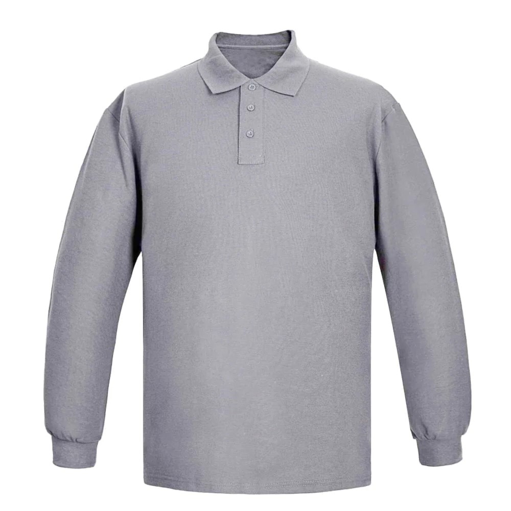 Polera piqué manga larga gris maxclothes talla m