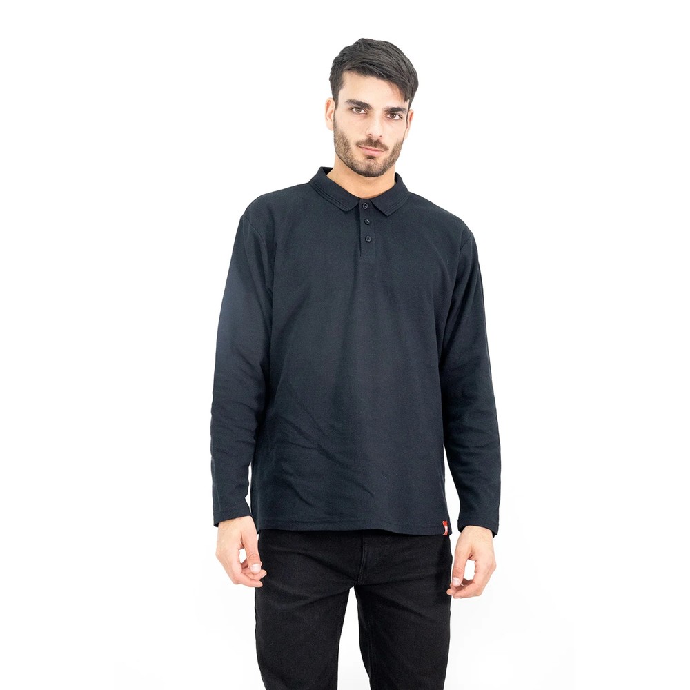 POLERA PIQUE QUEBEC MANGA LARGA NEGRO XL