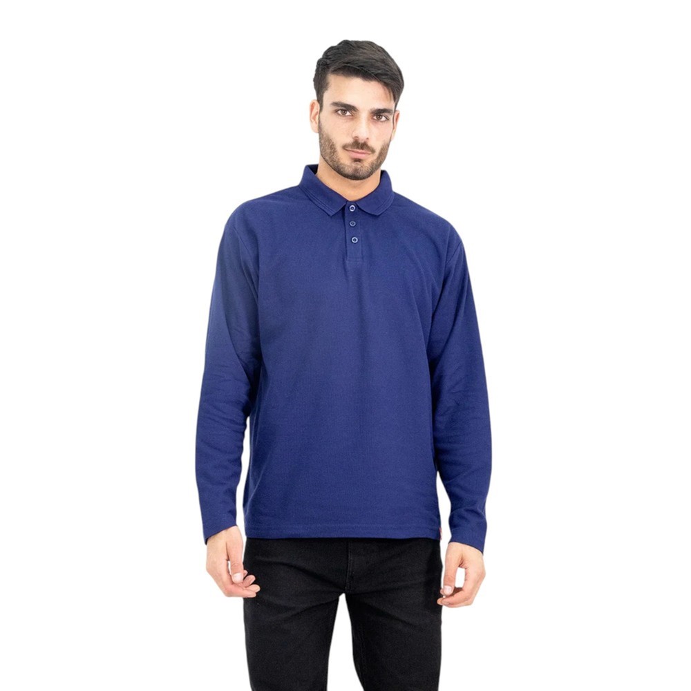 POLERA PIQUE QUEBEC MANGA LARGA AZUL XXL