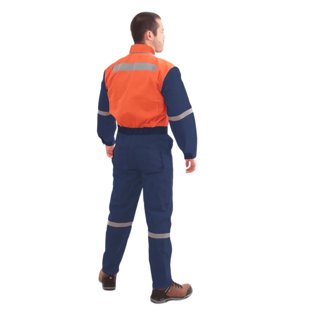 Overol gabardina azul y naranjo ms talla m