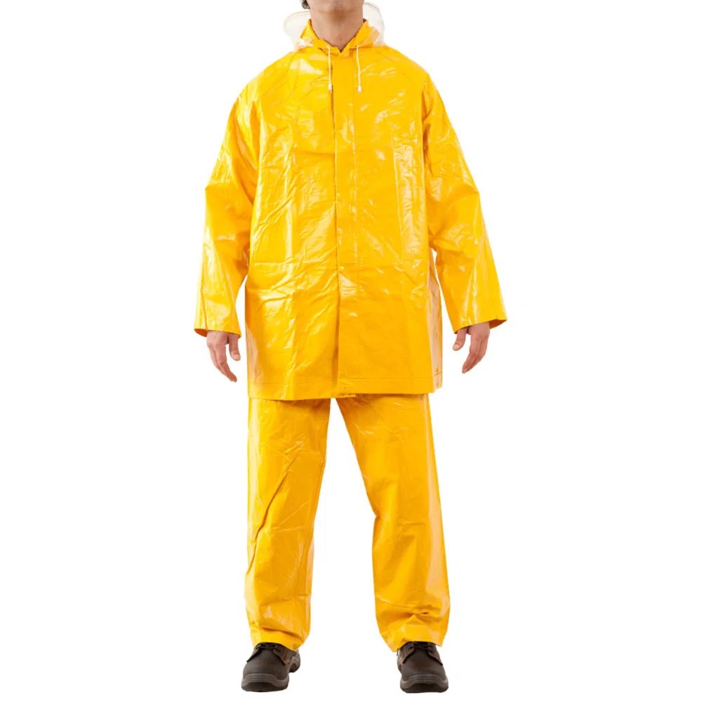 Traje de Agua Impermeable Verde Pvc Talla 8-XL