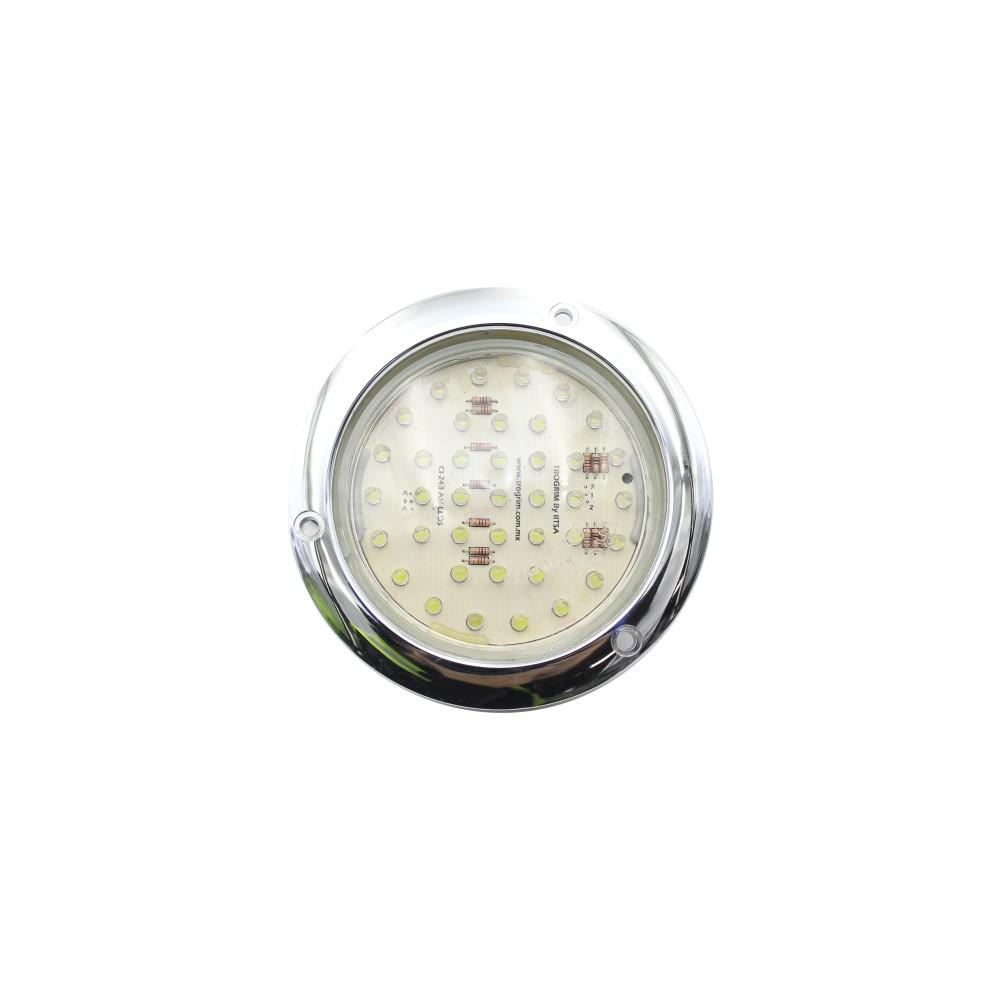 FOCO TRASERO LED 4 PULG BLANCO  BI-VOLTAJE 12 Y 24 VOLTS