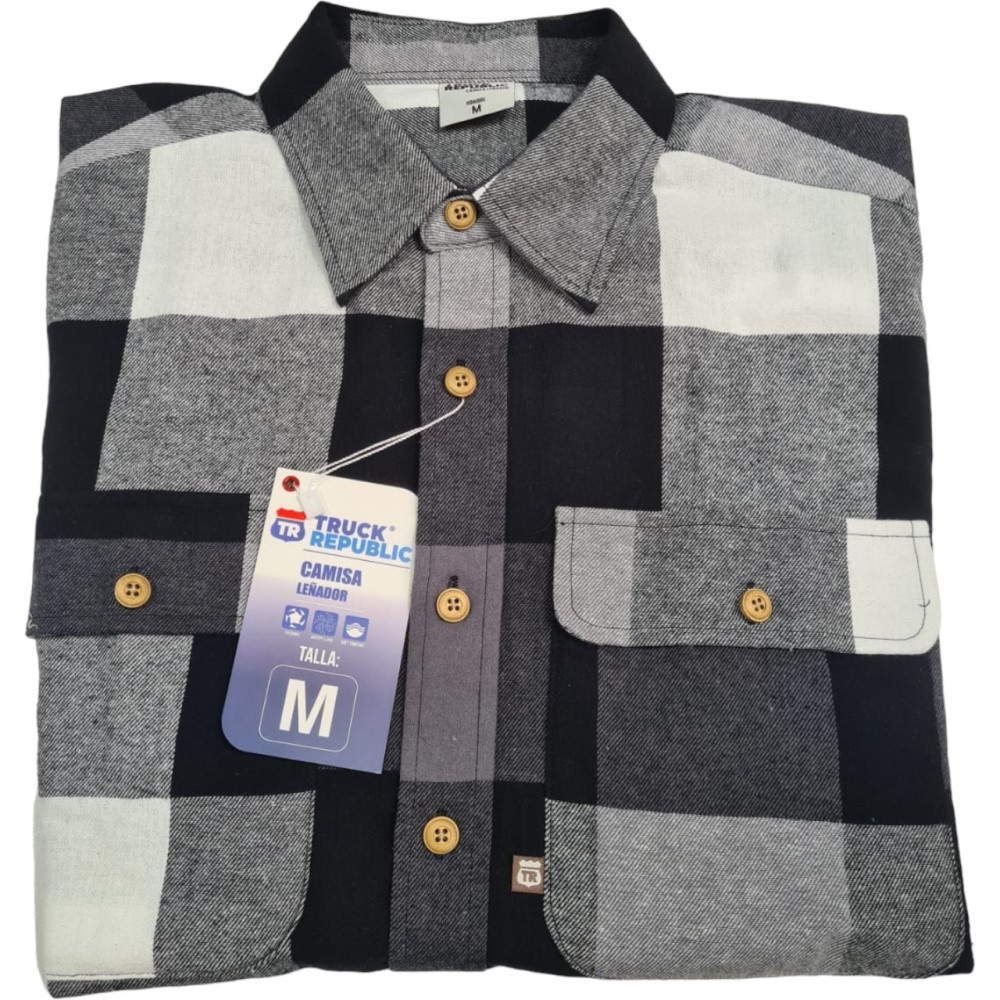 CAMISA TRUCK REPUBLIC NEGRA/BLANCA L