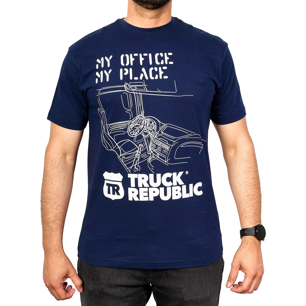 POLERA MANGA CORTA AZUL MY OFFICE TR TALLA L