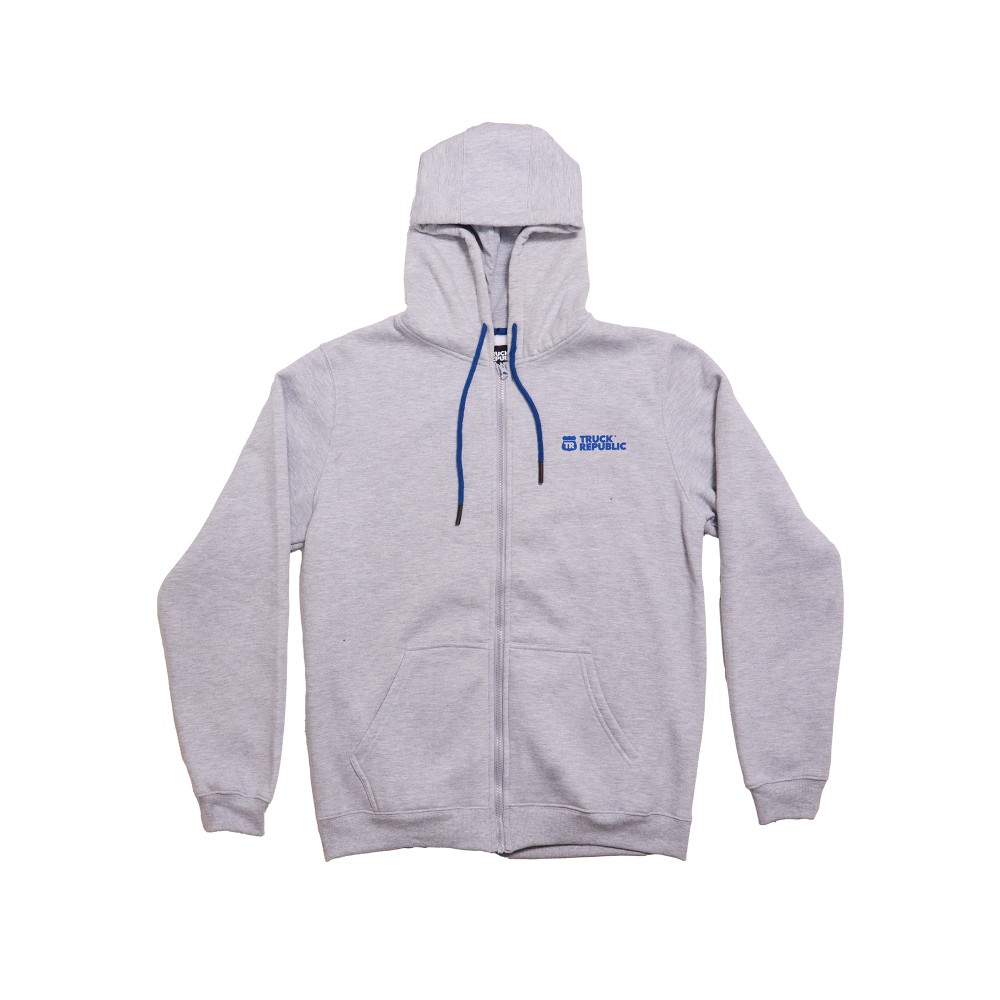 POLERÓN CIERRE GORRO GRIS MELANGE BACK TRUCK TR TALLA XXL
