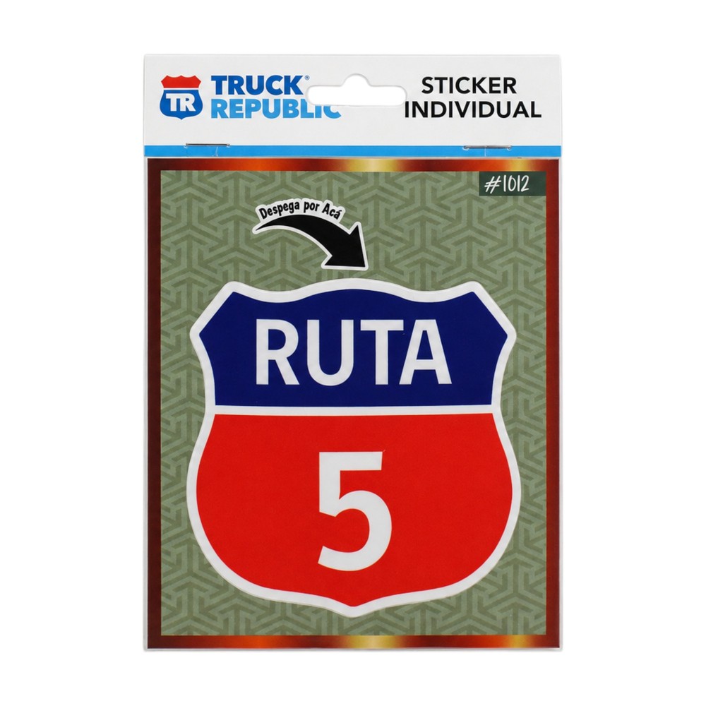 STICKER INDIVIDUAL RUTA 5 ROJO CON AZUL