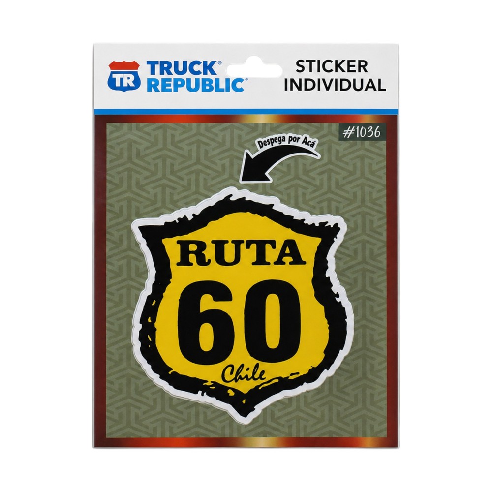 STICKER INDIVIDUAL RUTA 60 AMARILLO
