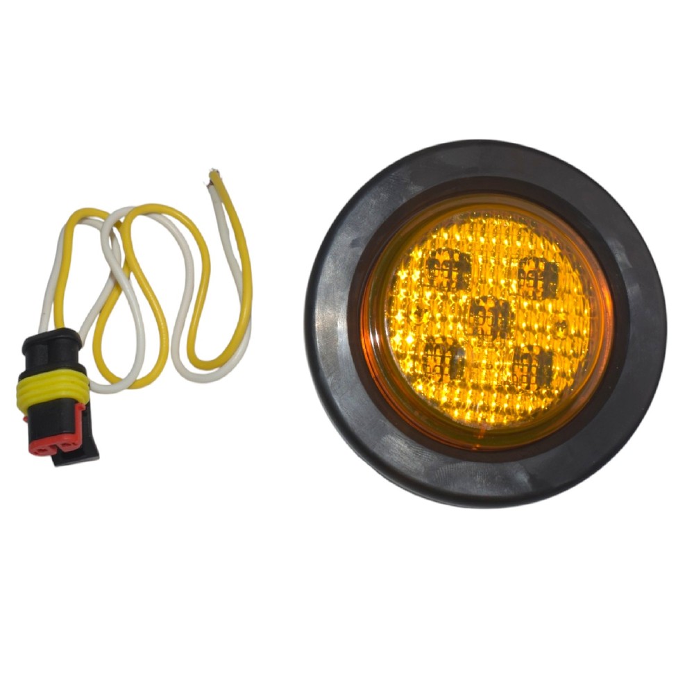 FOCO TROCHA 2 1/2 PULG LED AMBAR 12 Y 24 VOLTS