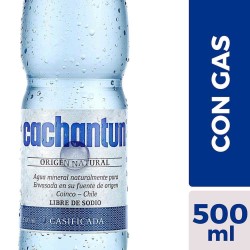 AGUA MINERAL CACHANTUN CON GAS BOTELLA 500CC