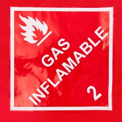 SEÑALETICA GAS INFLAMABLE 25 X 25 CM