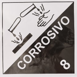 SEÑALETICA CORROSIVO 25 X 25 CM