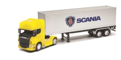 CAMION SCANIA R730 AMARILLO TRAILER ESCALA 1:32