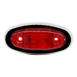 FARO LATERAL OVALADO 3LED BIVOLTAJE CROMADO ROJO