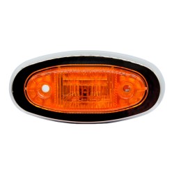 FARO LATERAL OVALADO 3LED BIVOLTAJE CROMADO AMBAR