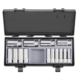 JUEGO DE DADOS 1/2” LARGOS HEXAGONAL 14 PIEZAS DE 10 A 32 MM