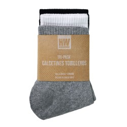 TRIPACK CALCETINES CORTOS HW ALGODÓN