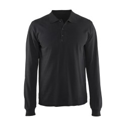 POLERA PIQUE MANGA LARGA NEGRA TALLA M