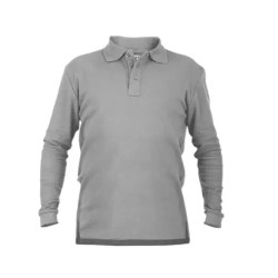 POLERA PIQUE M/LARGA GRIS T/M