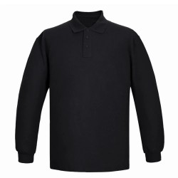 Polera piqué manga larga negra maxclothes talla l