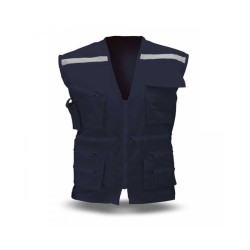 CHALECO GEOLOGO GABARDINA AZUL TALLA XL