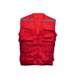 CHAQUETA GEOLOGO POPLIN ROJO XL