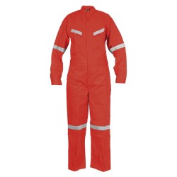 OVEROL POPLIN ROJO CON REFLECTANTES TALLA XXL