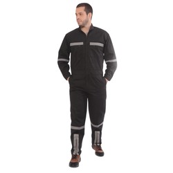 OVEROL POPLIN NEGRO CON CINTA, TALLA XXL