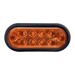 FOCO LATERAL LED OVALADO AMBAR 12 Y 24 VOLTS