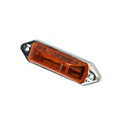 FOCO LATERAL LED AMBAR  RECTANGULAR CROMADO  12 Y 24 VOLTS