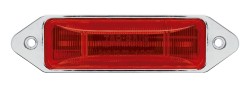 FOCO LATERAL LED ROJO  RECTANGULAR CROMADO  12 Y 24 VOLTS