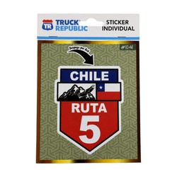 STICKER INDIVIDUAL RUTA 5 BANDERA CHILE
