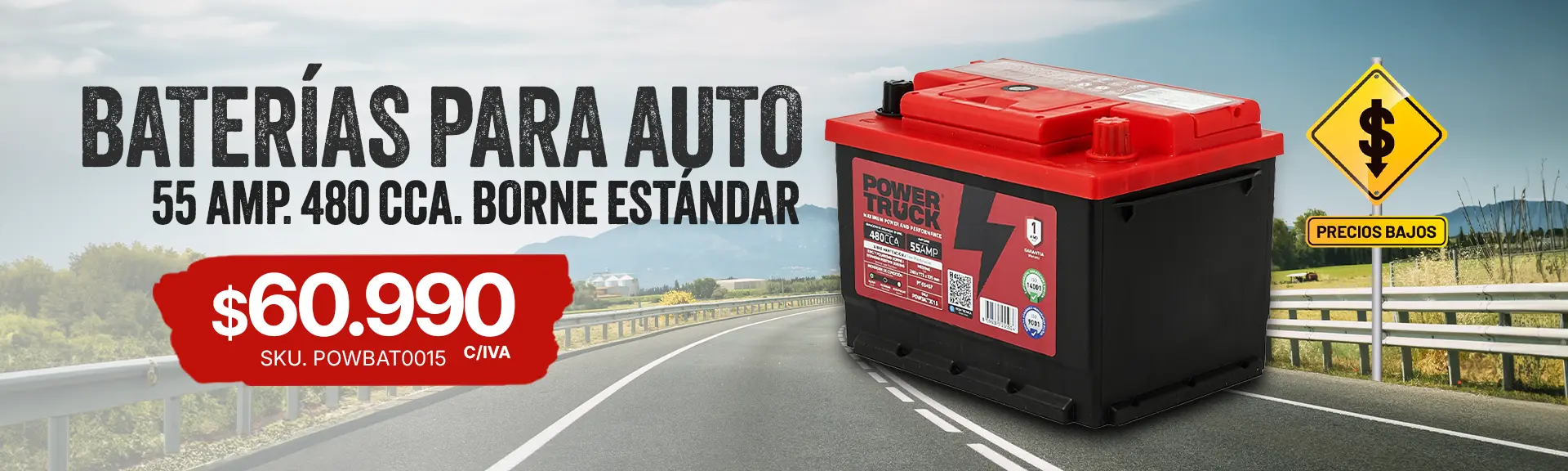 Batería de auto de 55 amp