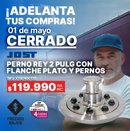 Perno rey 2" con flanche