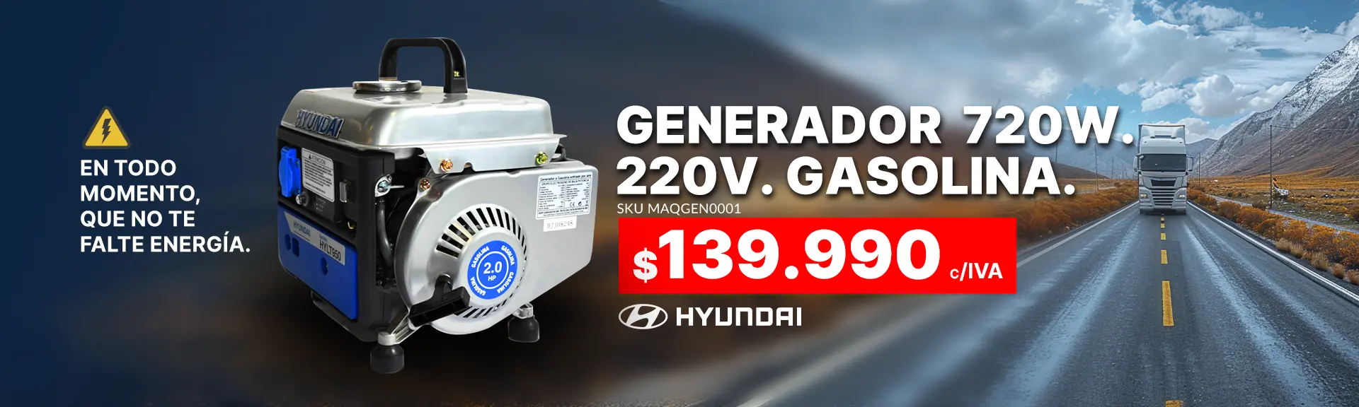 Generador 720 watts gasolina