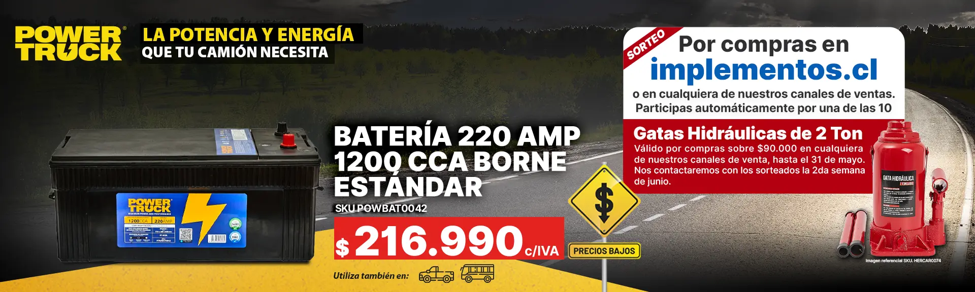 Batería para camión 220 amperes