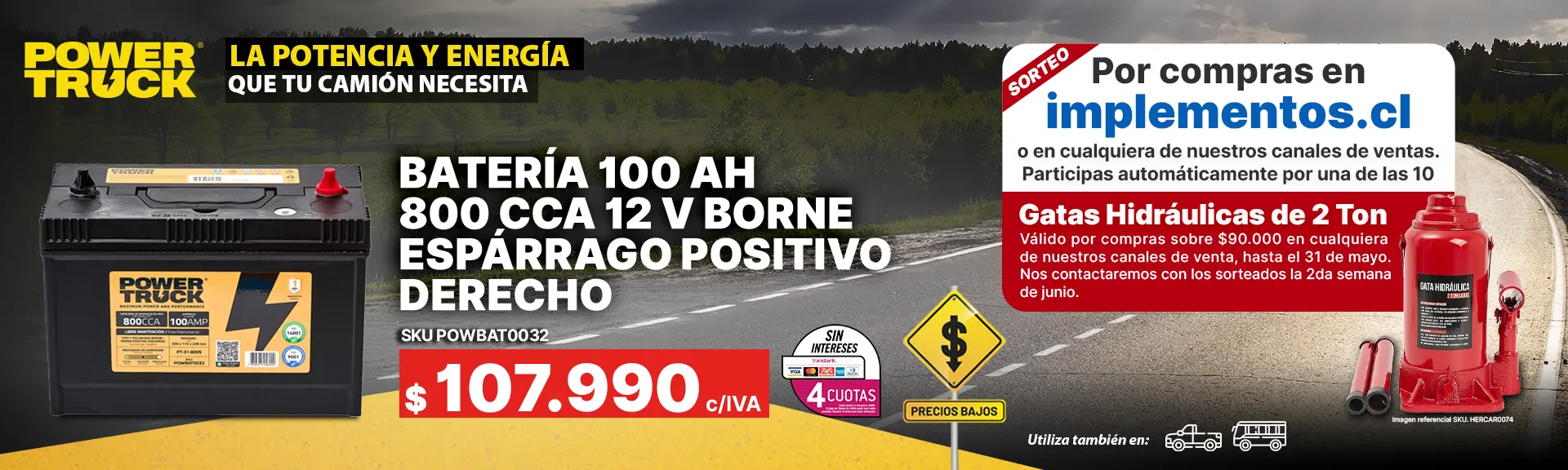 Batería 100 amperes camión