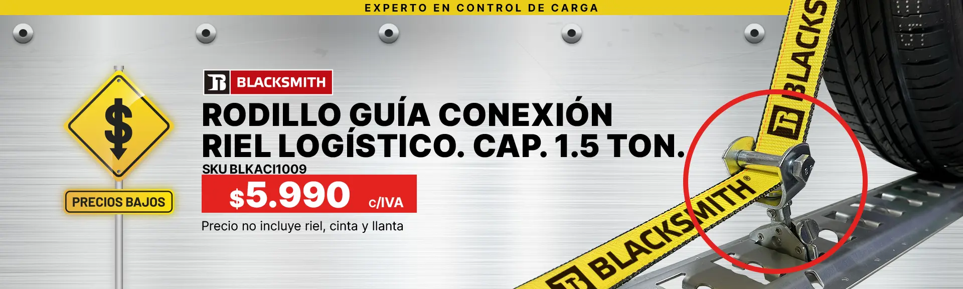 Rodillo para riel logístico